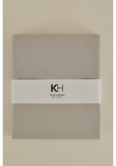 Karaca Home Basic %100 Pamuk King Kişilik Düz Çarşaf Gri