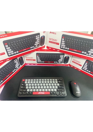 Jedel Ws681 Wireles Mini Klavye Mouse Combo 800-1200-1600 Dpı 1 Aa Battery 3 Million Times Switch Optik