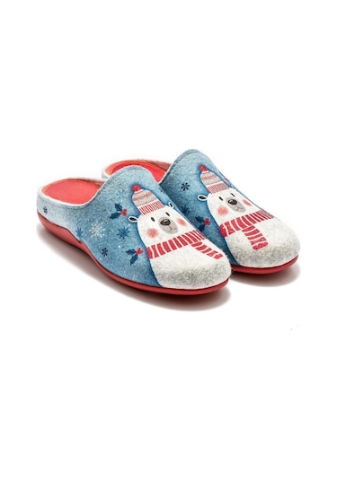 Twigy Kar Adam Kadın Ev Terliği Mavi 36/41 CC0149A Çok Renkli