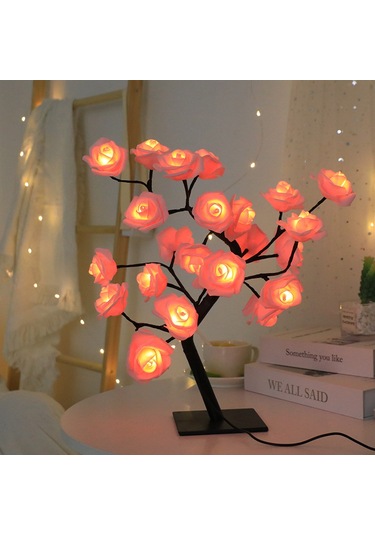 Led Ağaç Gülü Masa Lambası Noel Parti Işığı Dekorasyonu 1 Çok Renkli