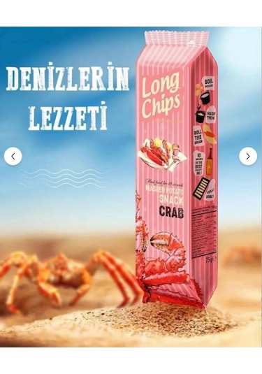 Long Chips Yengeç Aromalı Patates Cipsi 75 G 2 Adet