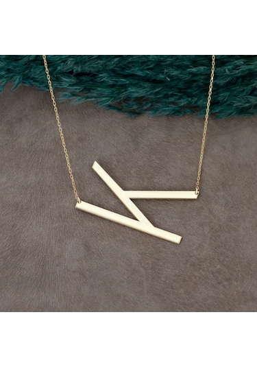 Tek Büyük Harf Gümüş Kolye Kadın Isimli Gümüş Kolye