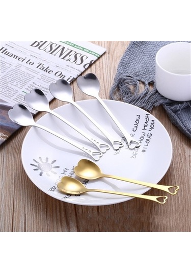 Dancemonkey 2 Adet Paslanmaz Çelik Kahve Ve Çay Kaşık, Set Çok Renkli