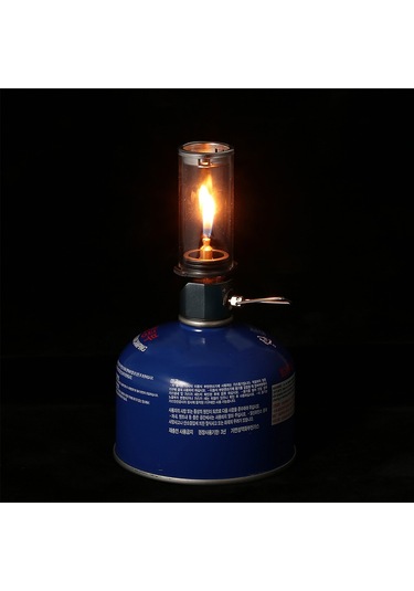 Tomshoo Gaz Lambası Işığı Bütan Gaz Işığı Fener Açık Gümüş