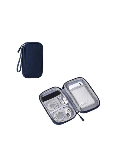 Reedark Dijital Aksesuar Koruma Çantası - Tek Katlı Lacivert: Power Bank, Hard Disk, Şarj Kablosu, Kulaklık Ve Usb防尘 Depolama Çözümü