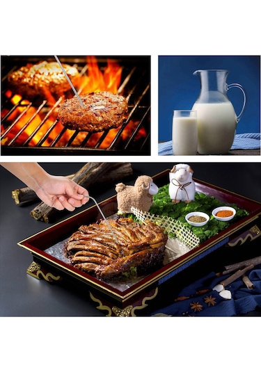 Wezone Mutfak Ve Bbq Gıda Sıcaklık Ölçerü - 0-250 C Aralığı, Zamanlayıcı Ve Alarm Özelliği, Lcd Ekranlı, Akıllı Prob Pil Dahil Değil