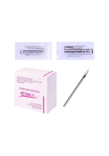 Suntek 100 Adet Vücut Göbek Burun Dudaklar Kulaklar 20g Steril