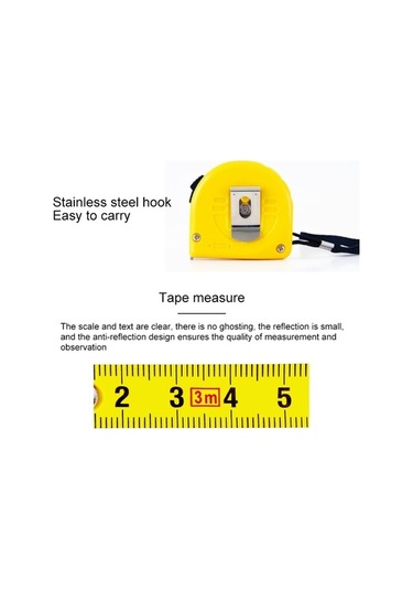 Pazly Deli Geri Çekilebilir Cetvel Ölçüm Bandı, Taşınabilir Çekme Cetveli, 7.5m Diğer