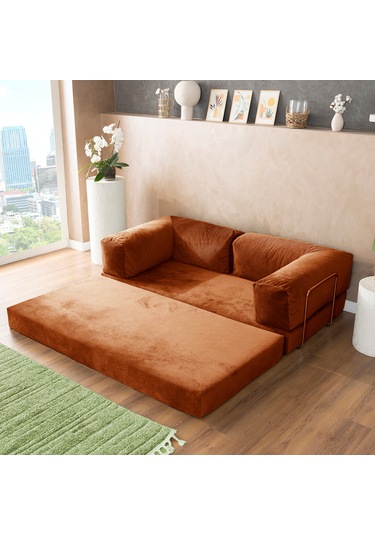 Argimo Godila Çok Amaçlı Sofa Çift Kişilik Yatak Koltuk Turuncu