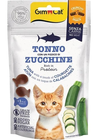 Gimcat Crunchy Snacks Ton Balıklı & Kabaklı Tahılsız Kedi Ödülü 50 Gr