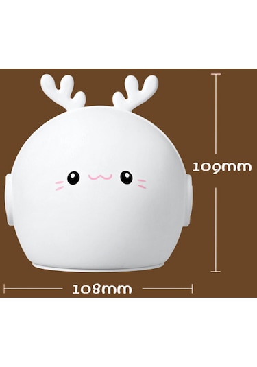 Suntek Silikon Kreş Gece Lambası Kısılabilir Renk Değiştirme Geyik Eklentisi Çok Renkli