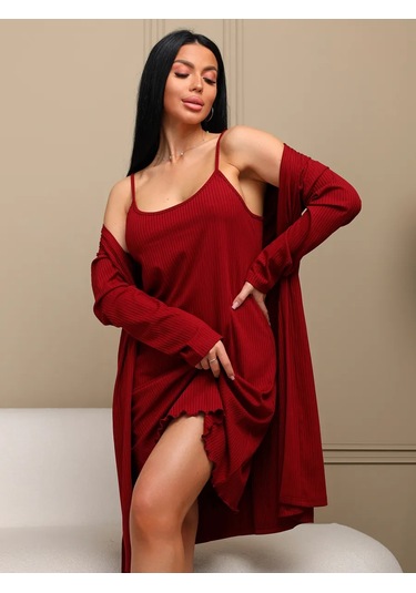 Sevılle Yılbaşı Temalı Mutfak Elbisesi Ve Pijama Takımı 295989109 Bordo