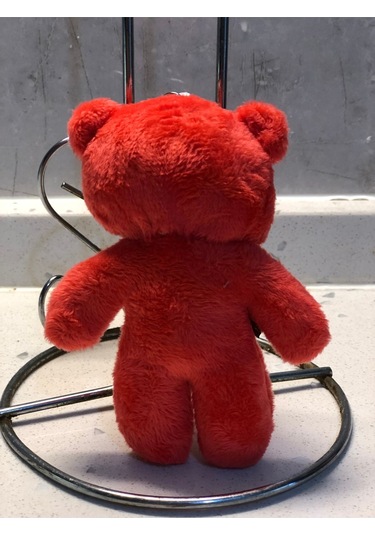 Sevimli Ayıcık Peluş Oyuncak Anahtarlık Uyku Arkadaşı Hediyelik 12 Cm Kırmızı