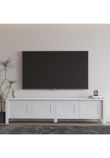 Vachel 4 Kapaklı Modern Tv Sehpası Beyaz