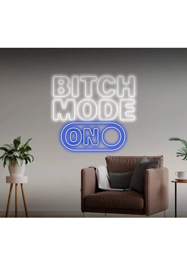 Twins Led Bitch Mode On Yazılı Neon Tabela Mavi Model:model:64313366 Mavi