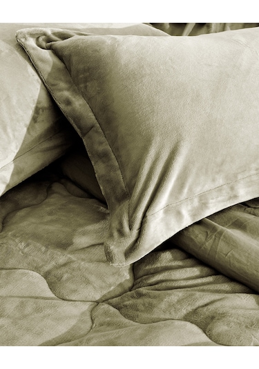 Madame Coco Kaira Çift Kişilik Comforter Set - Haki Çok Renkli