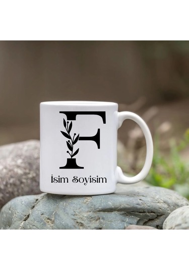 Kişiye Özel F Harfi Bardak - İsim Yazılı Bardak - İsimli Bardak