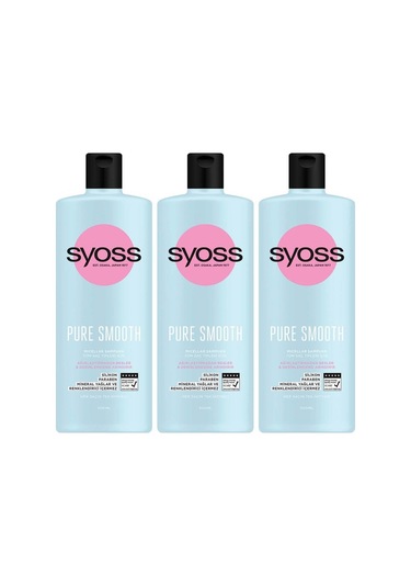 Syoss Pure Smooth Micellar Ağırlaştırmayan Silikonsuz Şampuan 3 x 500 ML