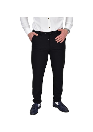 Erkek Beli Lastikli Jogger Pantolon Regular Fit Bgl-st04328 Siyah
