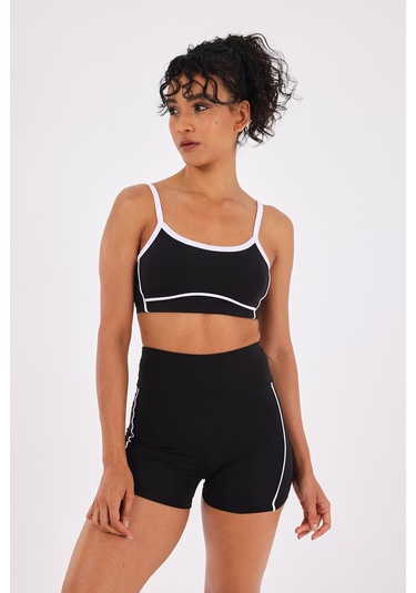 Scorp Omni Kadın Spor Sütyen Biker Tayt 2li Takım Siyah STANDART