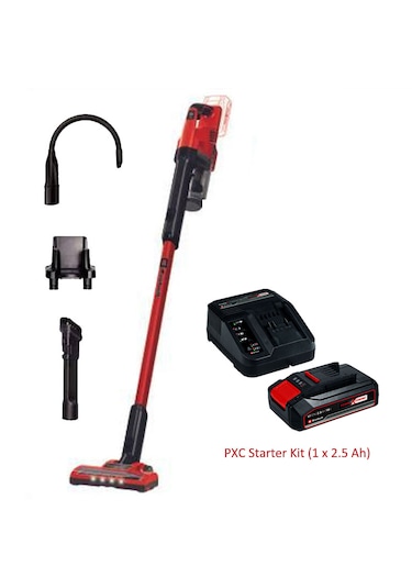 Einhell TE-SV 18Li Akülü Dikey Süpürge + Starter Kit 2.5 Ah Kırmızı