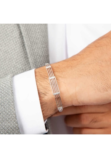 Blackcraft 925 Ayar Gümüş Parçalı Erkek Bileklik Bc-01c3fb Renkli