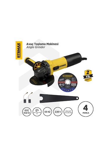 Rtrmax RTM1095 Avuç Taşlama Makinası 125 mm 950 W Devir Ayarlı