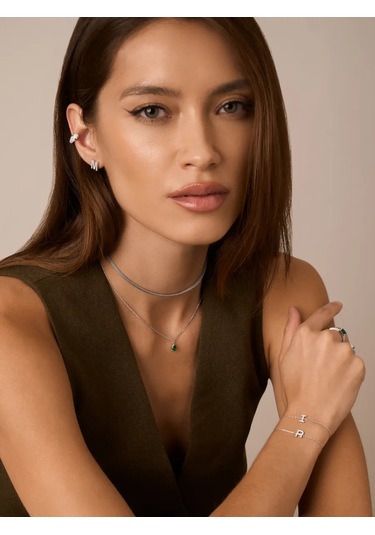 Miestilo 925 Ayar Gümüş Kafes Küpe, M Harfli 209755596 beyaz