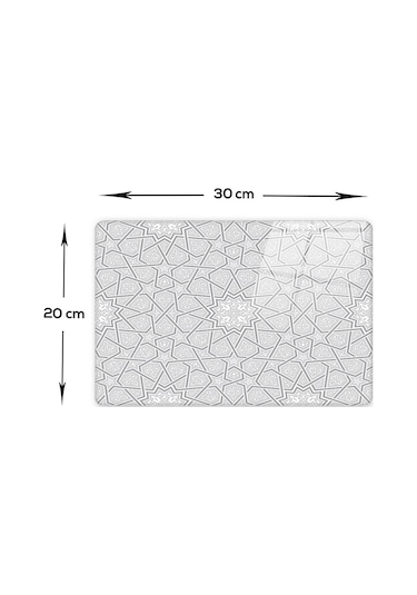 Selçuklu Motifi Desenli Cam Kesme Tahtası 20cm X 30cm