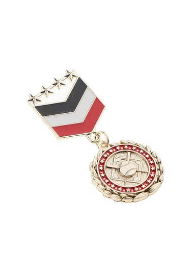 Magideal Suntek Vintage Yıldız Madalya Broş Çok Renkli