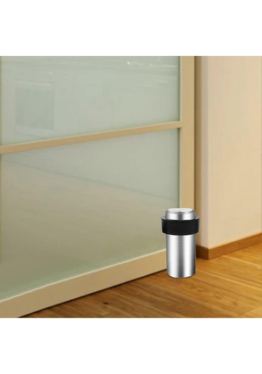 46-120 Mm Kapı Durdurucu Heighten Güçlü Yapışkanlı Yuvarlak Delinmeyen Kapı Durdurucu Tuvalet Odası İçin 60 Mm Gümüş Diğer