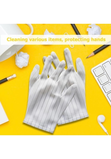 Sones 10 Çift Anti-statik Şeritli Plastik Eldiven, Beden: Standart Beden