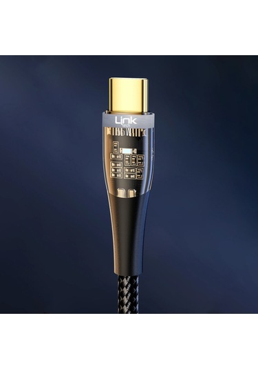 Linktech K670 Safe Type-c - Type-c 60w 1.3m Örgü Şarj Kablosu