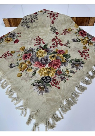 Sökme Boncuklu Pamuk Yazma - 05651 Bej