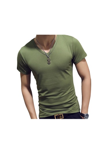 Snapbuymoda Erkek Yazlık Kısa Kollu V Yaka Polyester Tişörtblackerkek Black