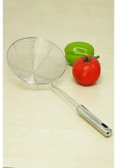 Çelik Kevgir Süzgeç Patates Kızartma Süzgeci Paslanmaz Tel Servis Seti 3lü Kevgir