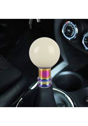 Wondernest Evrensel Araba Dişli Kafası Vites Topuzu Bej Renk Şık Top Şekli Bej