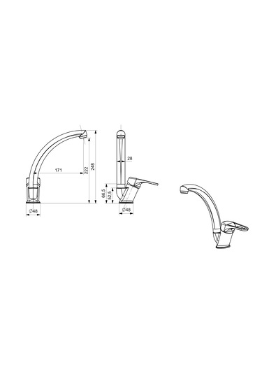 Layer Eviye Bataryası Uzun Boru Krom