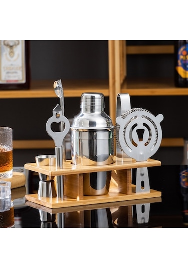 By-7 7'si 1 Arada Paslanmaz Çelik Barmen Seti Bar 350ml