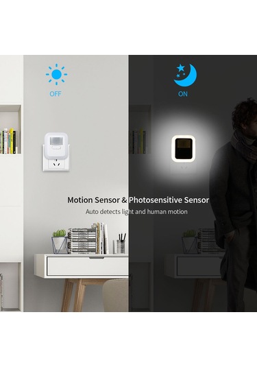 Neevoyu Hareket Sensörlü Led Gece Lambası - Parlaklık Ve Süre Ayarlı, Anahtarlı, Ac110-240v, Küçük Avrupa Şarjı, Ev Dekoru Için Classıc