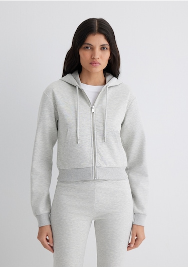 Mavi - Kapüşonlu Gri İnterlok Sweatshirt 1s10424-88467 Gri