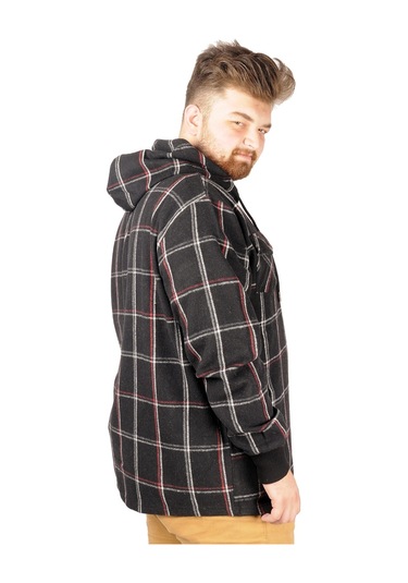 Mode Xl Erkek Sweat Fermuarlı Kapşon Kapak Cep Oduncu 21571 Siyah 001