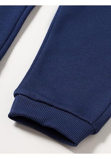 Beli Paçası Lastikli Cepli Jogger Çocuk Eşofman Alt Lacivert