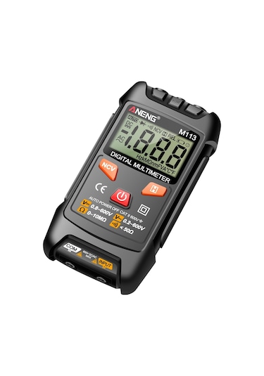 Aneng M113 1999 Sayımlar Mini Dijital Multimetre Ac / Dc Gerilim Ölçer Ohm Ncv Direnç Volt Test Cihazı Elektrik Aracı - Siyah
