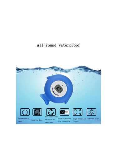 Sones 2 Adet Küçük Balık Bebek Banyo Elektronik Termometresi Küvet Havuz Su Termometresi Mavi