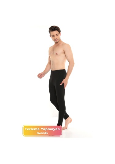 Yeni Sezon Terletmez Dayanıklı Rahat 7 Kat Sıcak Tutan Kışlık Termal Tayt Uzun İçlik Siyah