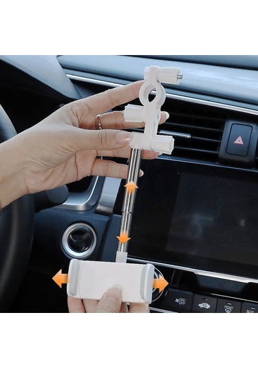 Yaozixa 360 Derece Döner Araç Telefon Tutucu, Gizli Tasarım, Tek Elle Kullanım, Arka Görünüm Aynası/sandalye Montajı, Geniş Telefon Uyumu