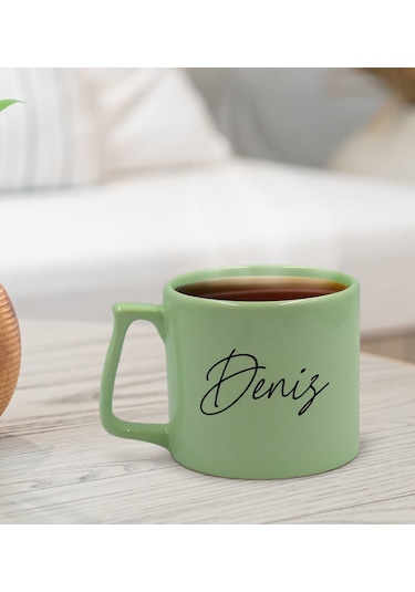 Bk Gift Kişiye Özel İsimli Pastel Yeşil Middle Kupa Bardak, Arkadaşa Hediye, Ev Hediyesi, Doğum Günü Hediyesi, Ofis Hediyesi-12 Kobitmeyencom30082 Bk