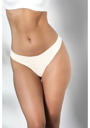 3'lü Paket Dikişsiz, İz Yapmaz, Lazer Kesim, String Külot Ekru Mgp21262 Ekru