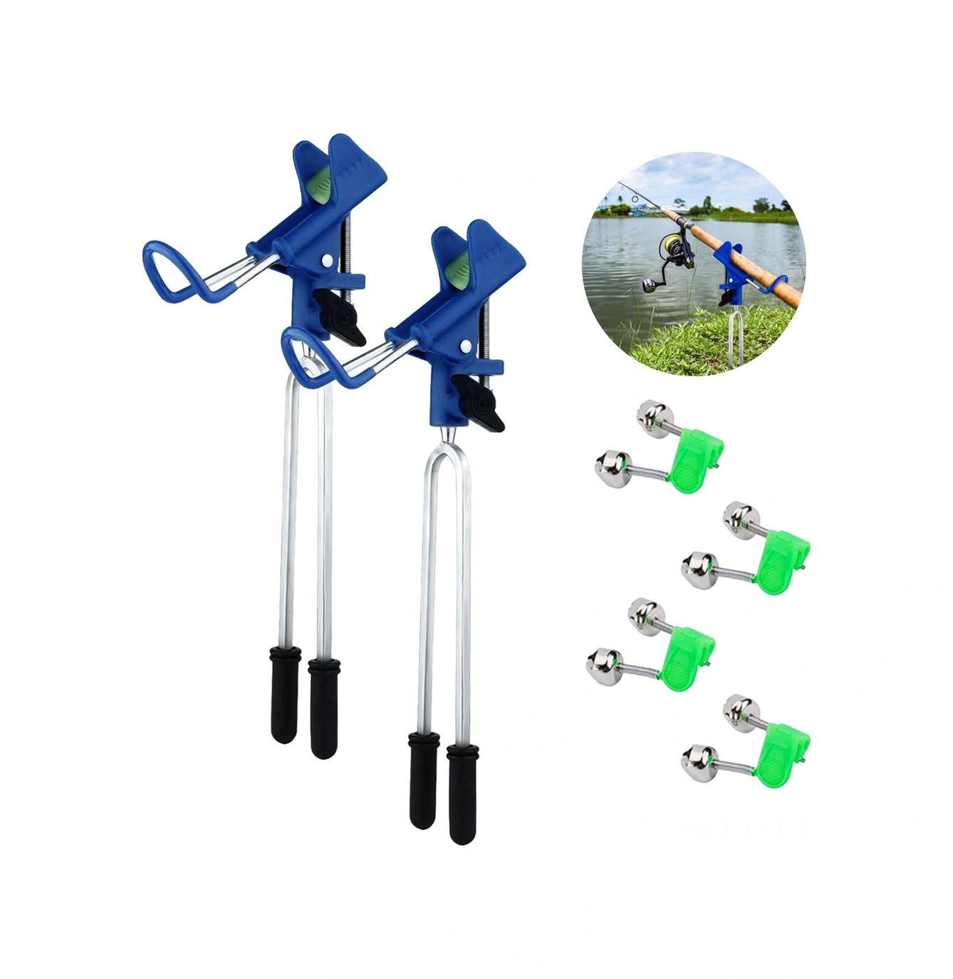 Youtek Stoklu Mavi Metal Kamış Tutucu, Evrensel Uyumlu, Dikey-yatay Açılabilir, Kaymazsız, Deniz-çay-göl İçin, Hediye İdeali